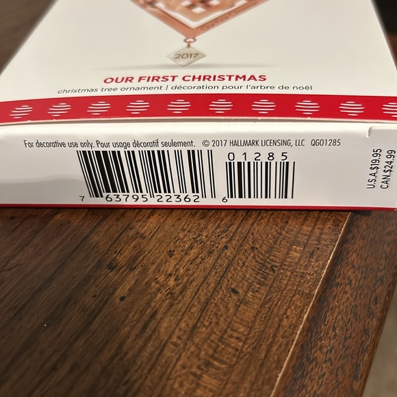 Hallmark Our First Christmas 2017 Keepsake Ornament Metal Heart Woven Rose Gold - Picture 5 of 5